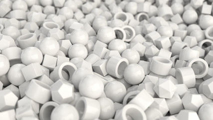 Pile of white primitives