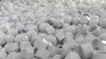 Pile of white primitives