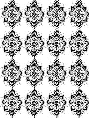 Retro lace hand drawn vector seamless repeat pattern with ethnic and tribal motifs, zigzag lines, brushstrokes and splatters of paint, black and white minimalist colors, fashion textile fabric