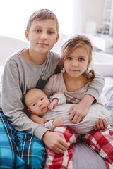 three children at home