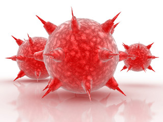 3d rendering Virus bacteria cells background