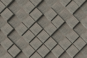Modern wall with fablic texture. 3D rendering.
