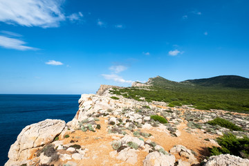 Fototapeta na wymiar Steilküste an der Cala Barca auf Sardinien, Italien
