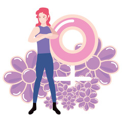 woman with female gender girl power