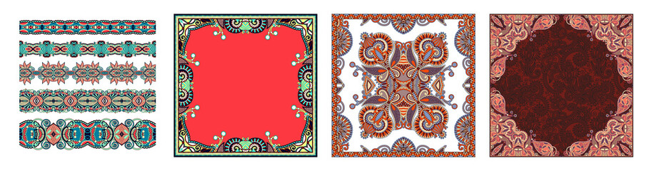 floral vintage frame, ukrainian ethnic style