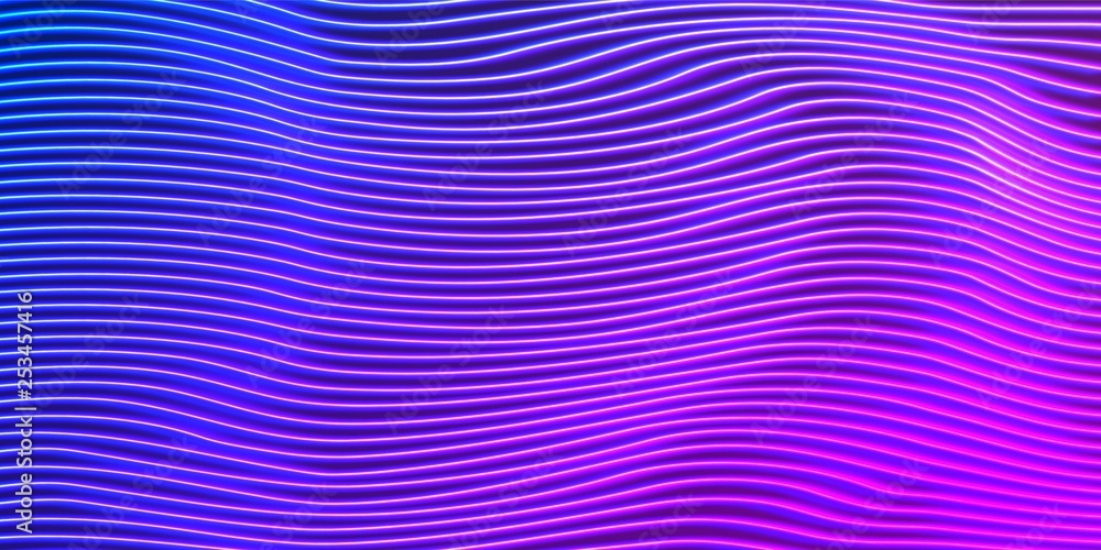 Wall mural neon lines background with glowing 80s new retro vaporwave or synthwave style