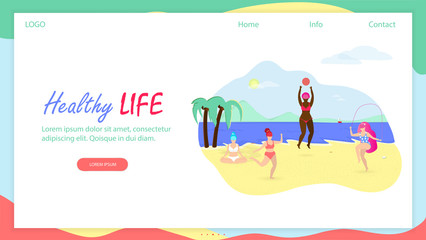 Healthy Life Horizontal Banner with Copy Space.
