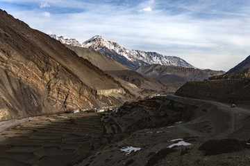 The landscape and monastery of Kagbeni, lower Mustang