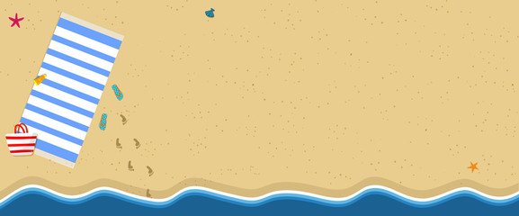 Summer Vacation Background. Flip Flops, Sea Coast
