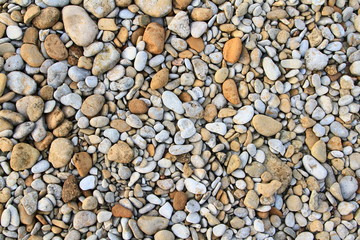 Sea pebbles on the beach