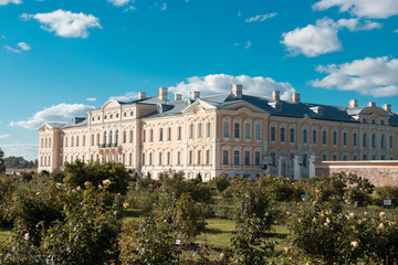 Rundale's palace in Latvia in Baroque style. Sunny day, end of summer