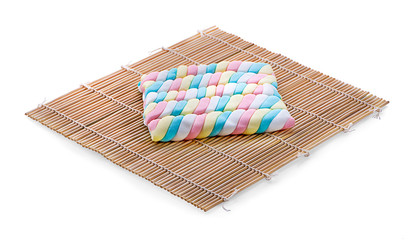 colorful marshmallows candy isolated on white background