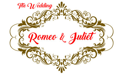 vintage frame and place for text wedding