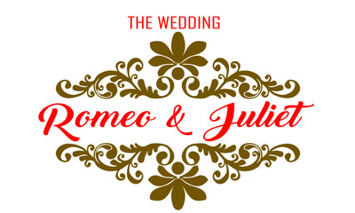 vintage frame and place for text wedding