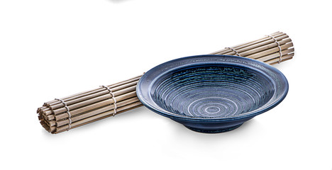 black bowl on white background