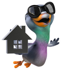 Fun pigeon - 3D Illustration