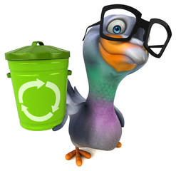 Fun pigeon - 3D Illustration
