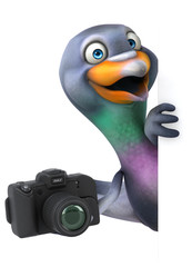 Fun pigeon - 3D Illustration