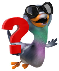 Fun pigeon - 3D Illustration