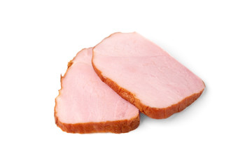 Obraz na płótnie Canvas Smoked pork meat isolated on white background.