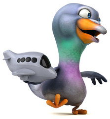 Fun pigeon - 3D Illustration