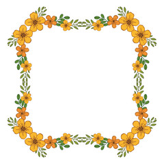 Vector illustration artwork beautiful orange wreath frames hand drawn