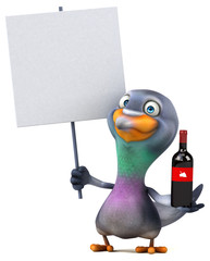 Fun pigeon - 3D Illustration