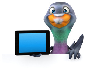 Fun pigeon - 3D Illustration