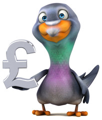 Fun pigeon - 3D Illustration