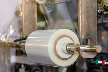 close up plastic sheet roll supply for automatic food packing machine for industrial