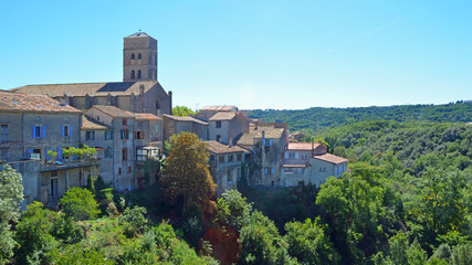 The village of Montolieu Aude  Languedoc - Roussillon  France.