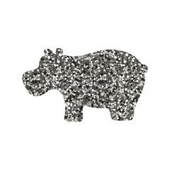 Silhouette of a hippo.