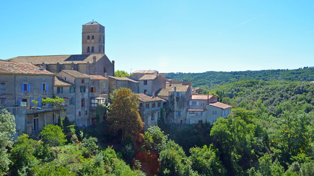 The Village Of Montolieu Aude  Languedoc - Roussillon  France.