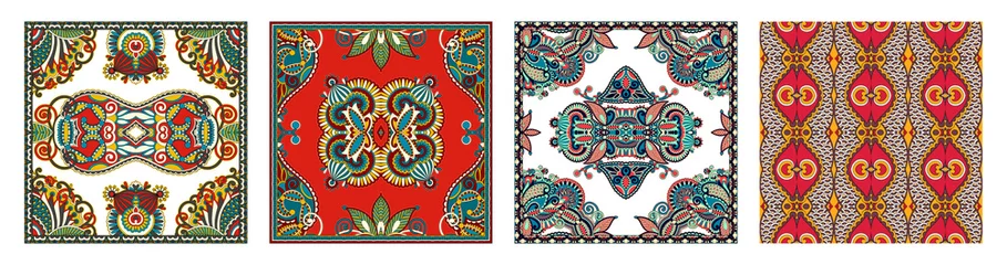 Cercles muraux Tuiles marocaines Bandana paisley floral ornemental traditionnel