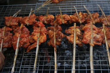 Roast chicken cart on the street