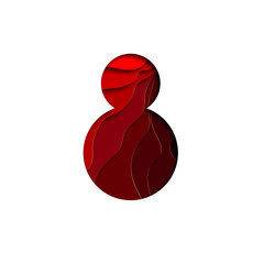 8 March.Greeting card. Women's Day. Paper cut holiday background with space for text. Origami Trendy Design Template. Happy Mother's Day. Vector