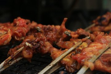 Roast chicken cart on the street