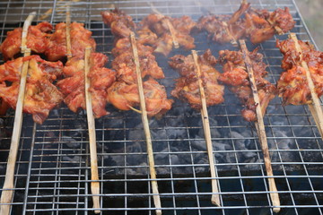 Roast chicken cart on the street