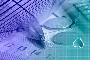 Mail signs, graph and map