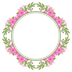 Vector illustration beautiful pink flower frame design with background hand drawn