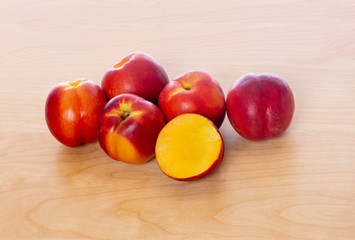 Nectarines Isolated on Table Top