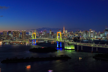Fototapeta na wymiar 東京　東京タワー　レインボーブリッジ 