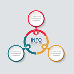 Vector infographic template forcirculxr diagram, graph, presentation, chart, business concept with 3 options.