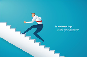 businessman climbing stairs to success vector illustration eps10