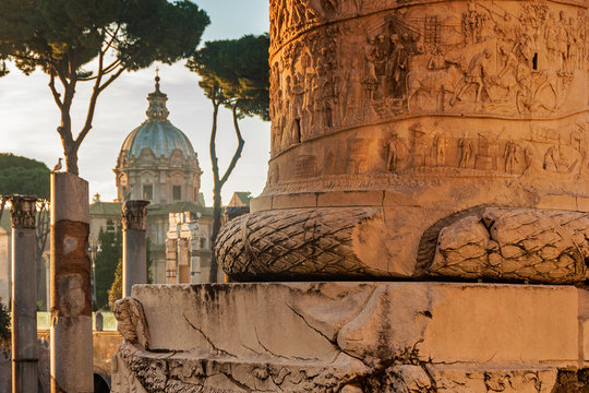 Traian Column detail in Rome