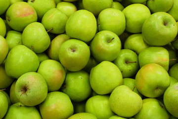 Lots of ripe green apples