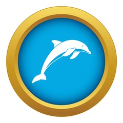 Dolphin icon blue vector isolated on white background for any design