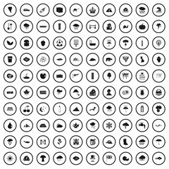 100 rain icons set in simple style for any design vector illustration