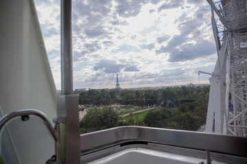 view of paris from the ferris wheel near the Louvre