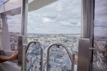 view of paris from the ferris wheel near the Louvre